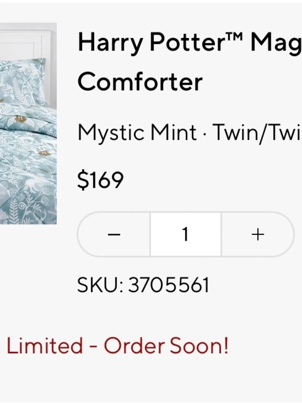 Pottery Barn Teen Harry Potter Magical Damask Twin Comforter